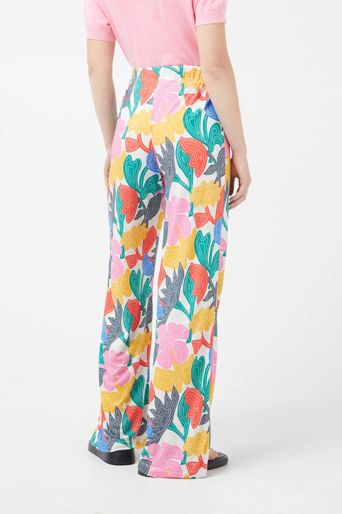 Pantaloni dritti a fiori Florere