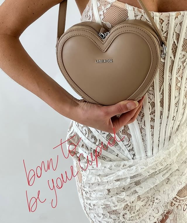 Borsetta cuore Label Rose beige