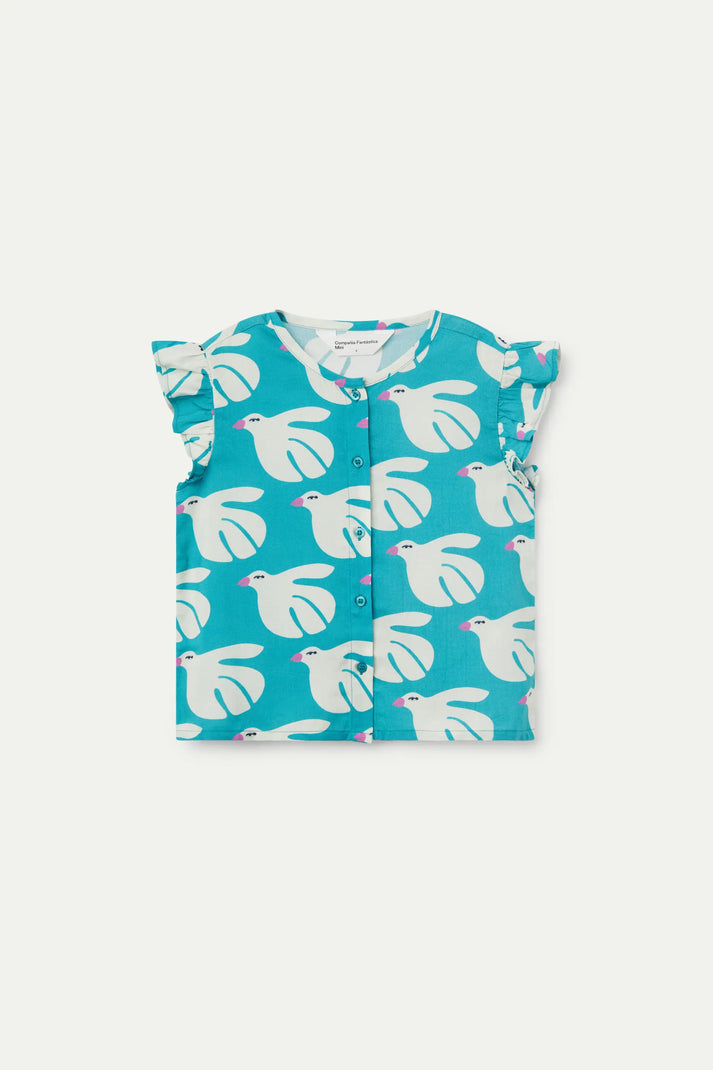 Top da bambina in rayon LENZING™ ECOVERO™ con stampa Dove
