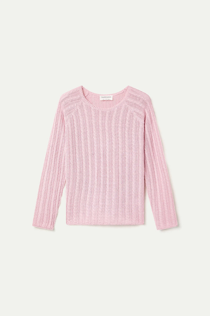 maglione rosa a punto catenella