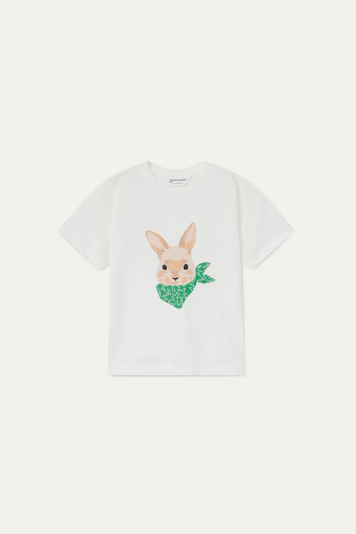 T-shirt da bambina con stampa coniglietto