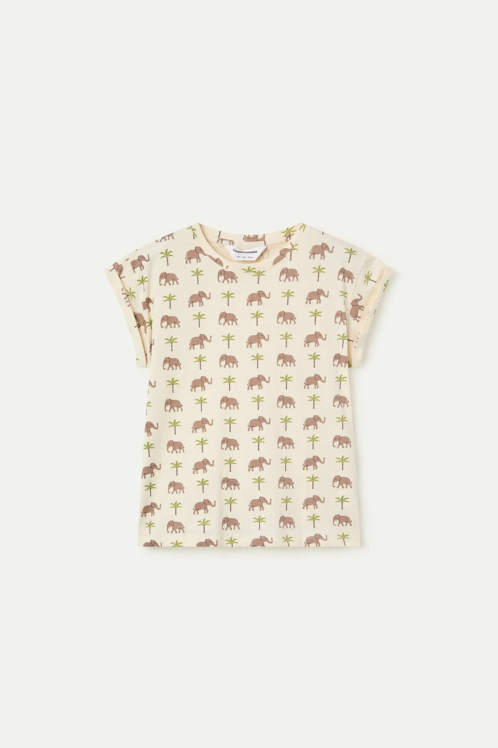 T-shirt con stampa di elefanti