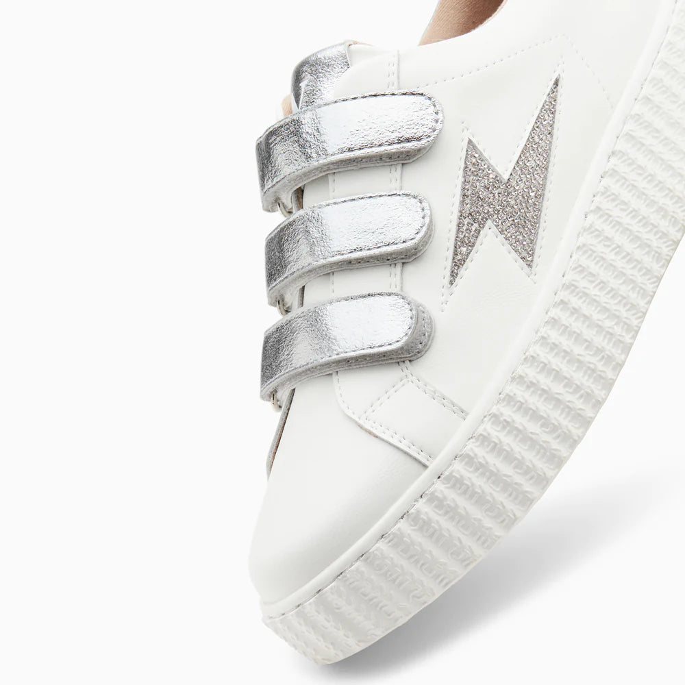White and silver sneakers