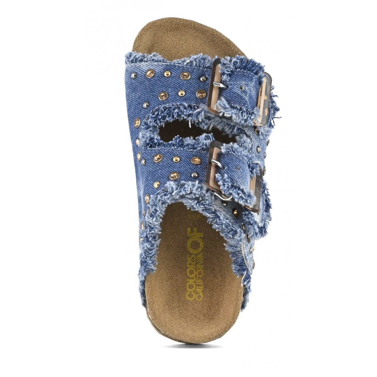 Sandalo denim e strass