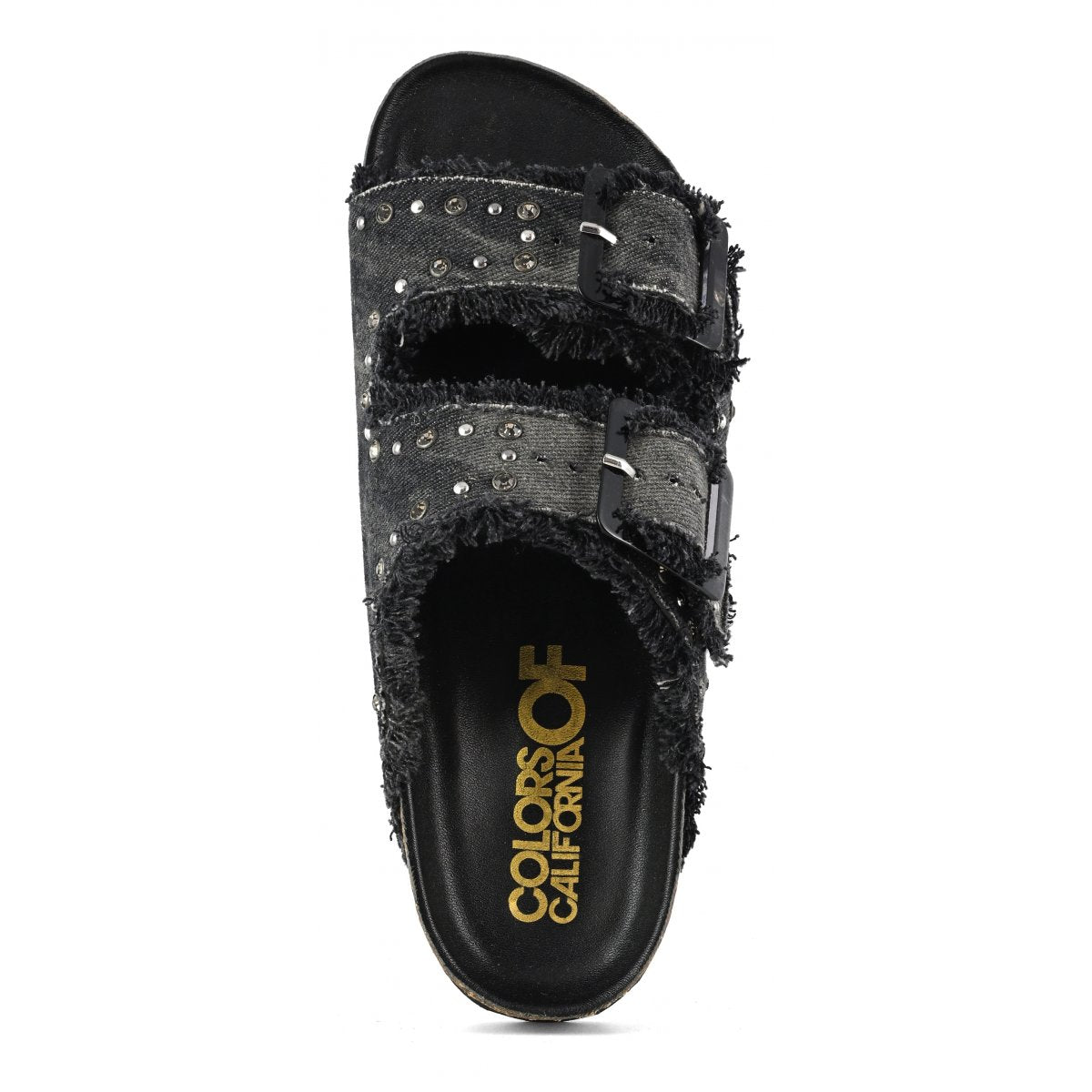 Sandalo denim e strass