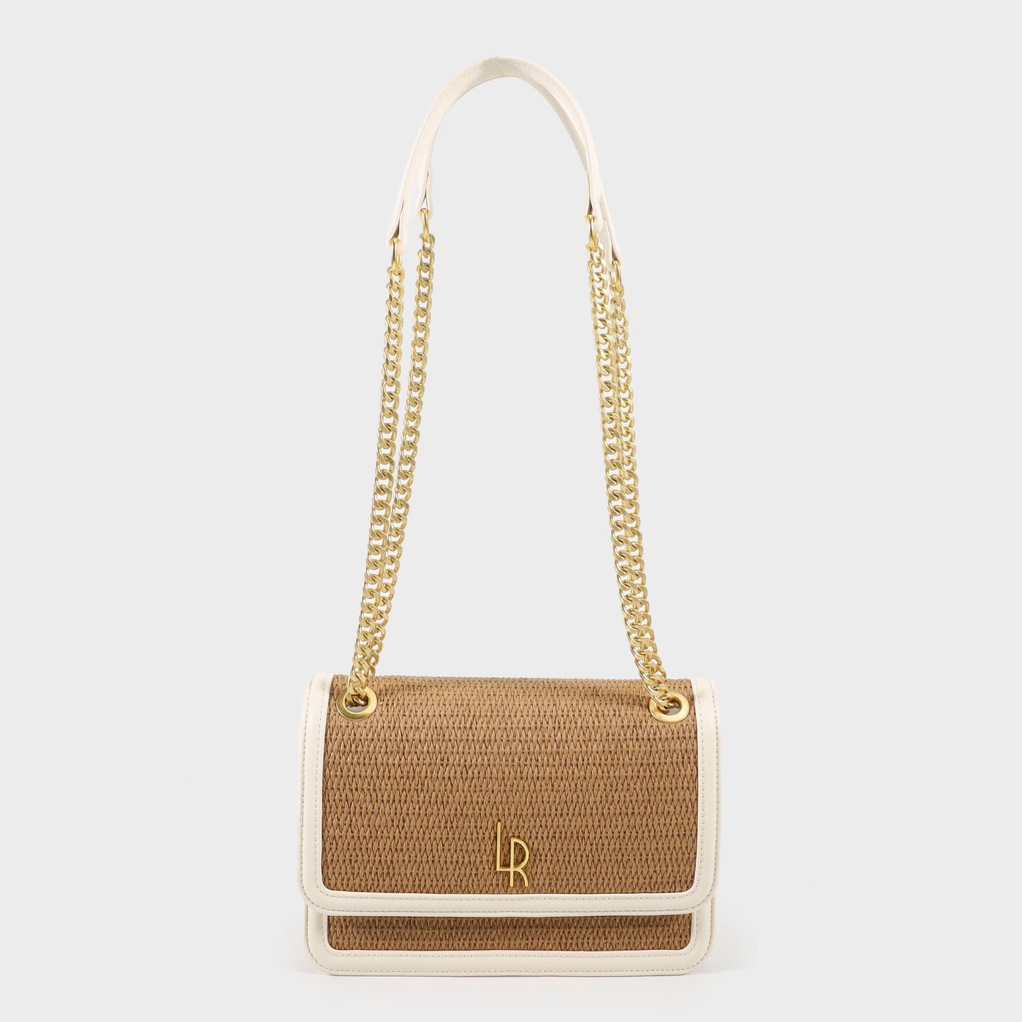 Borsa a tracolla Eloise rafia panna Label Rose