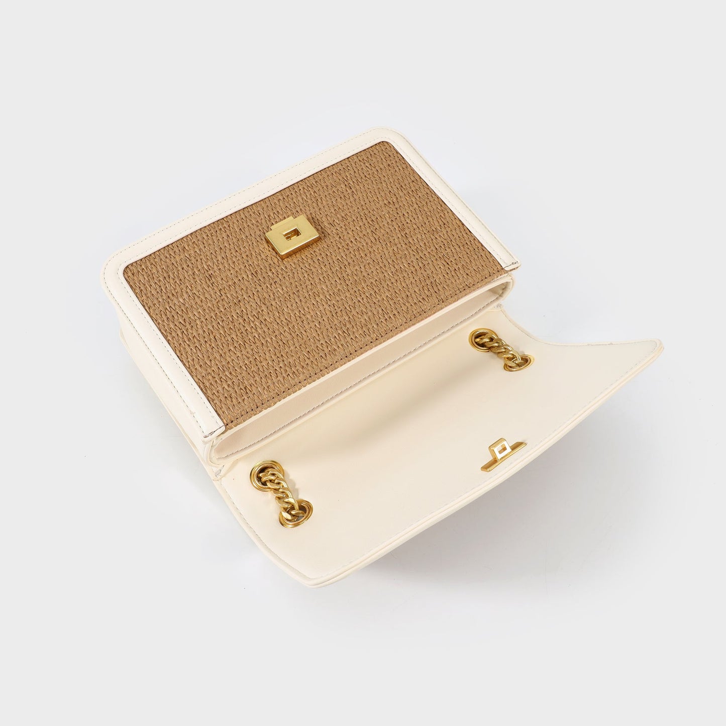 Borsa a tracolla Eloise rafia panna Label Rose