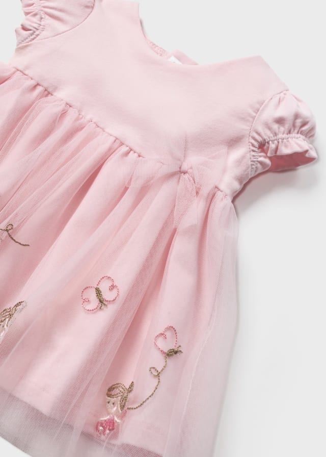 Vestito cotone e tulle neonata