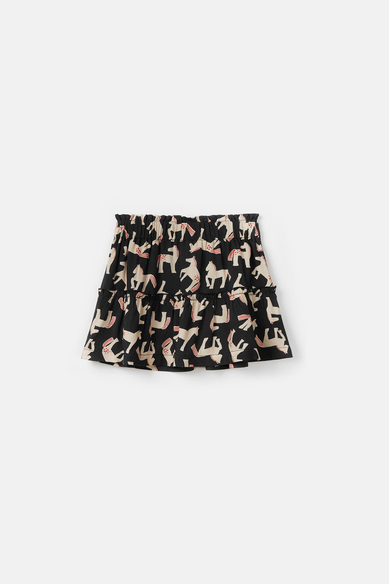Gonna corta per bambina con stampa di cavalli