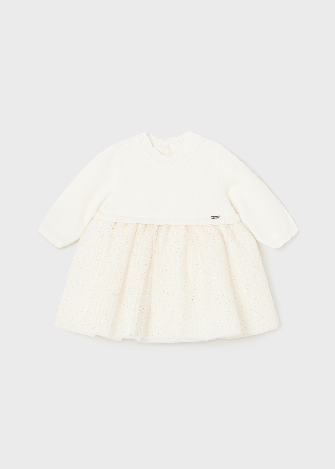 Vestito combined tricot e tulle neonata