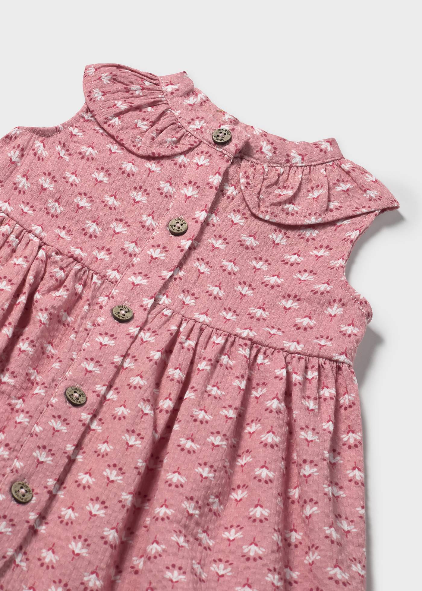 Vestito stampato con bottoni bimba