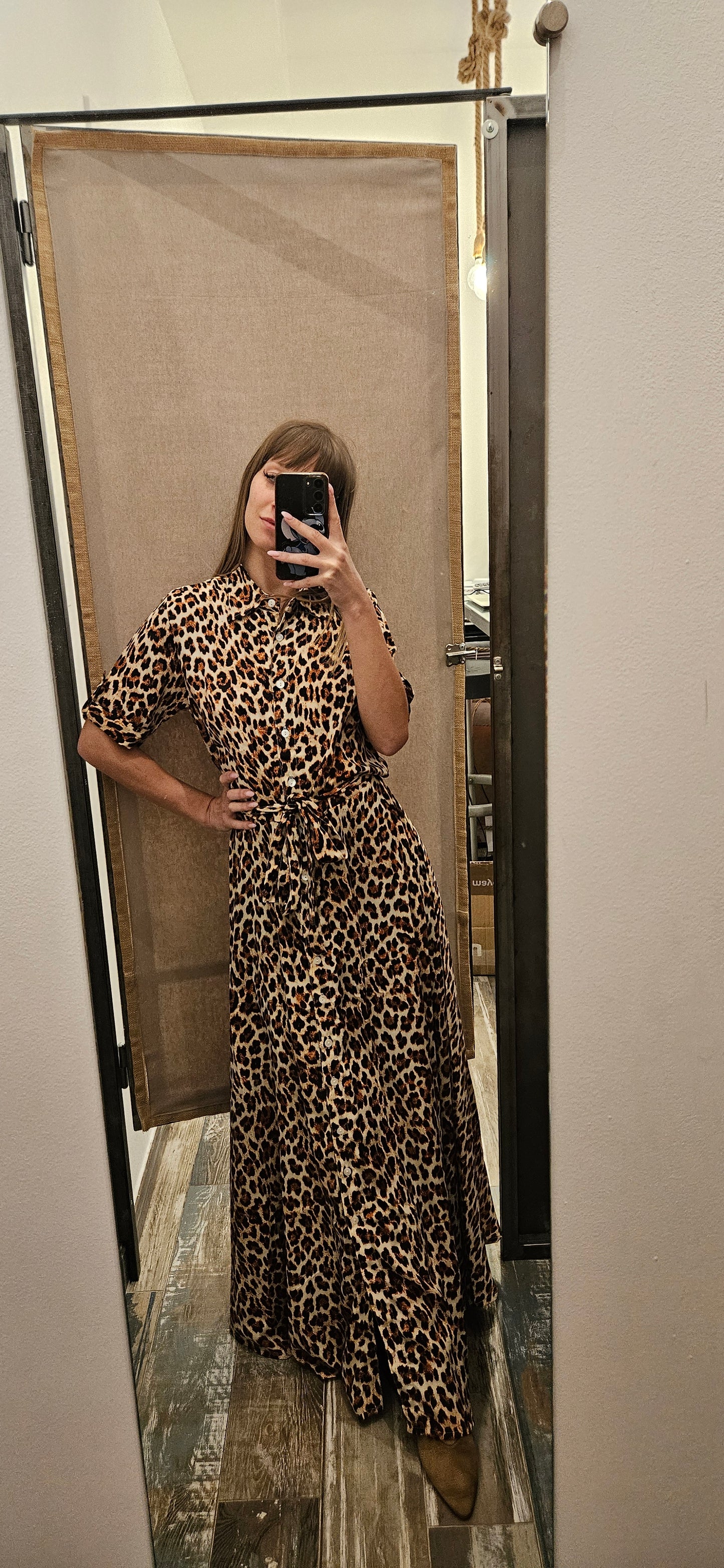 ABITO CHEMISIER LUNGO STAMPA ANIMALIER