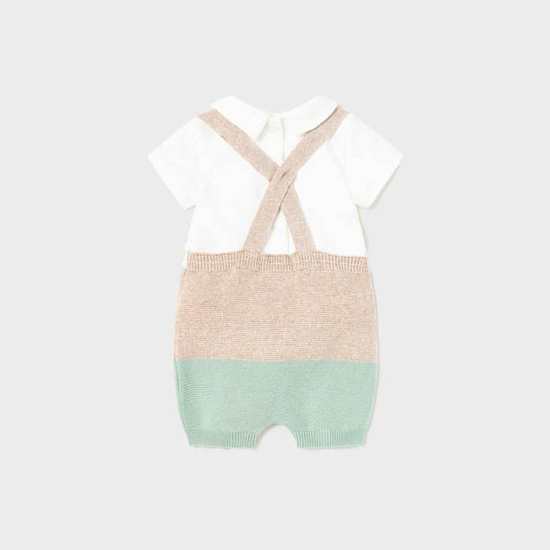 Completo t-shirt e salopette in tricot neonato