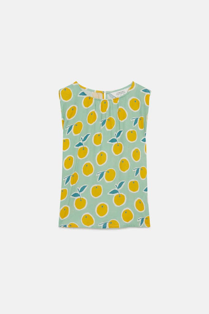 Top senza maniche con stampa Yuzu