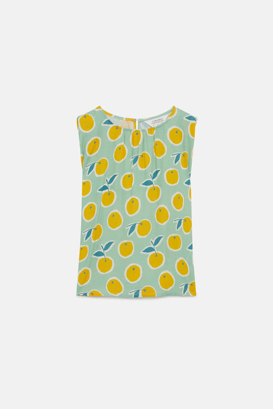 Top senza maniche con stampa Yuzu