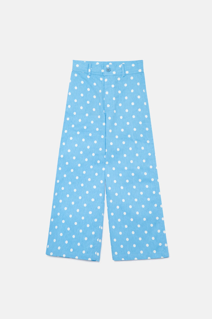 Jeans blu a pois da bambina