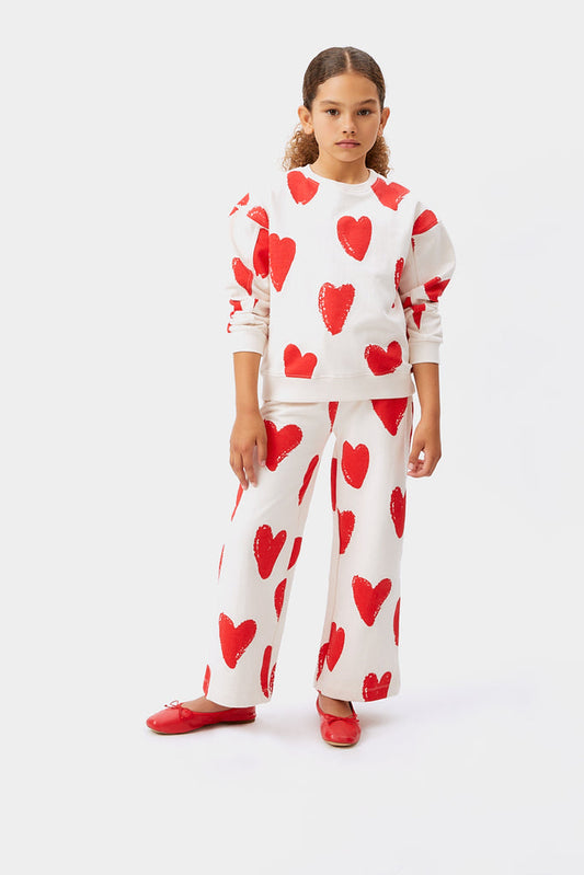 Pantaloni bimba/o stampa cuori