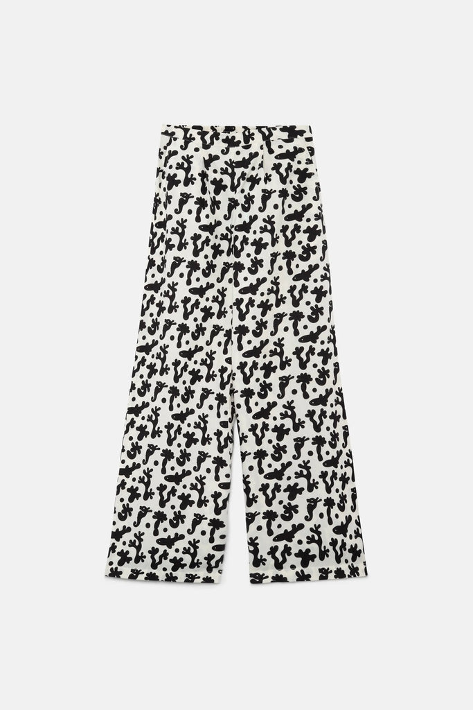Pantaloni dritti con stampa corallo