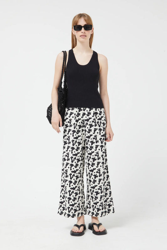 Pantaloni dritti con stampa corallo