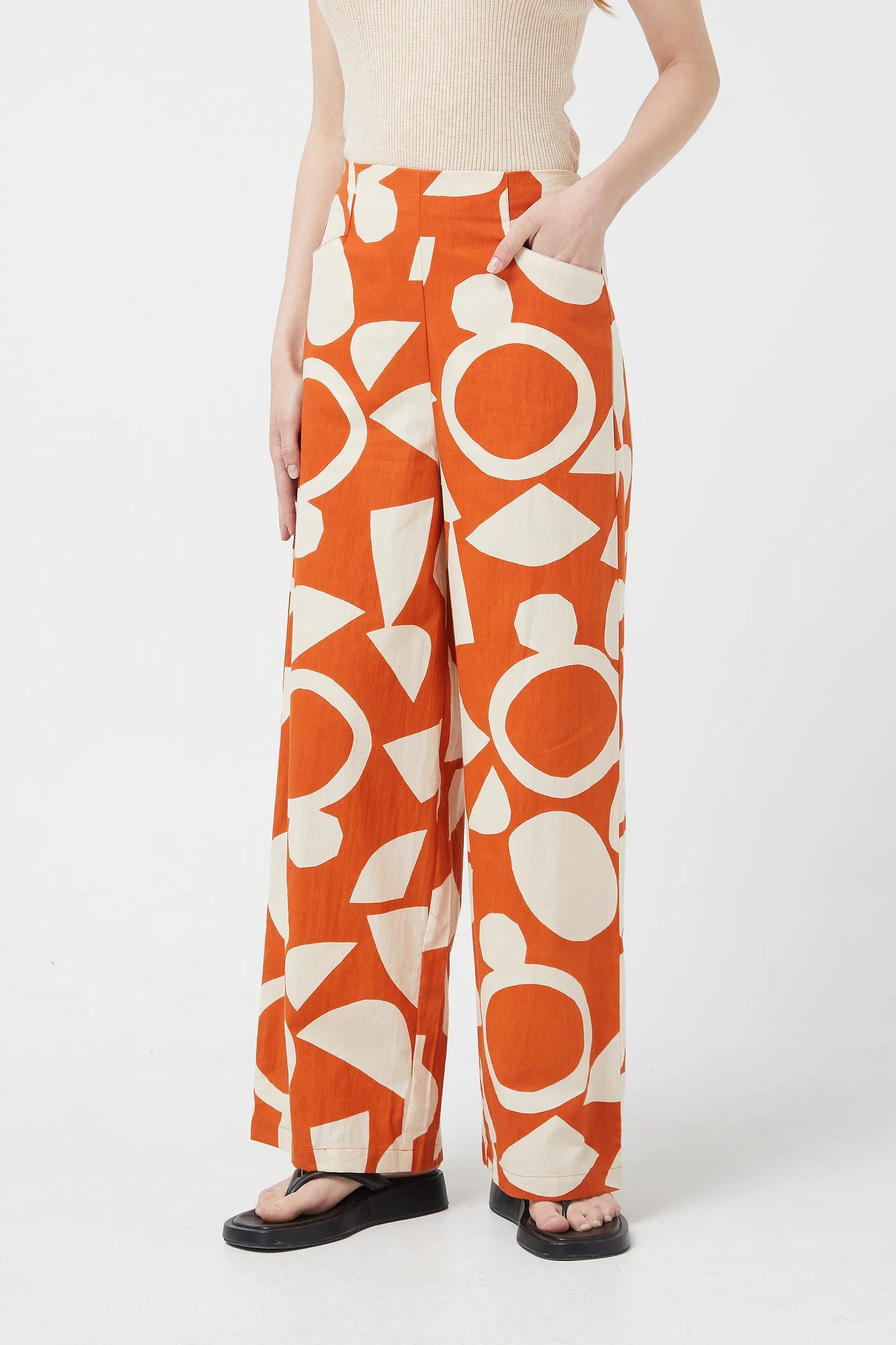 Pantaloni dritti geometrici africani