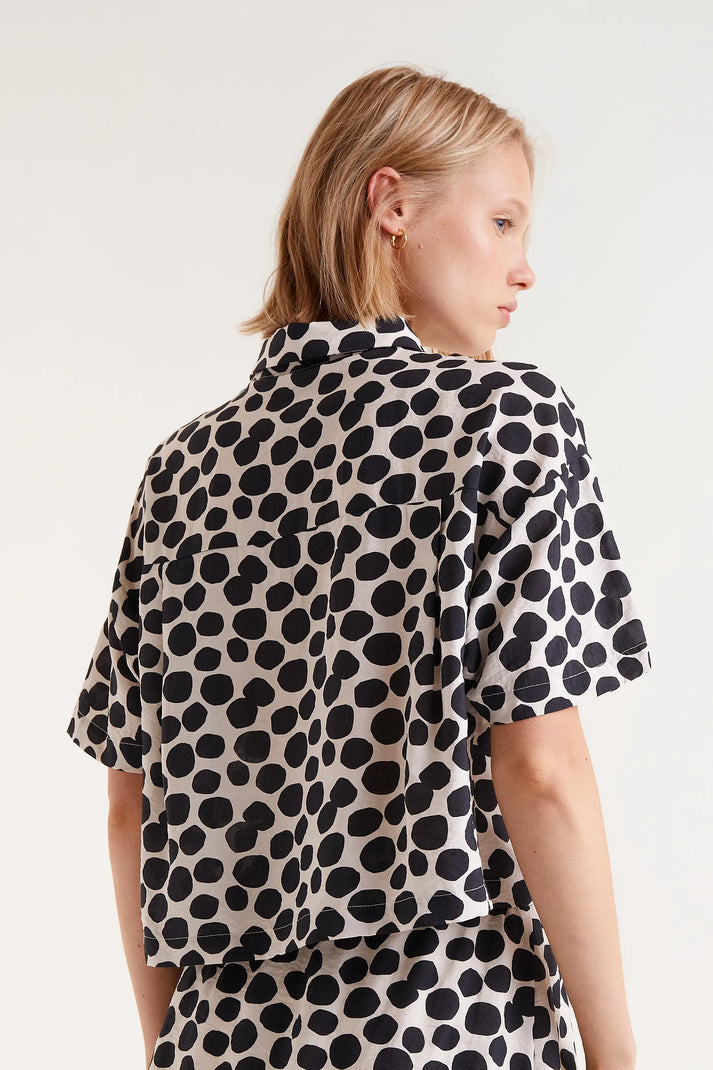 Camicia a maniche corte con stampa Terrazzo