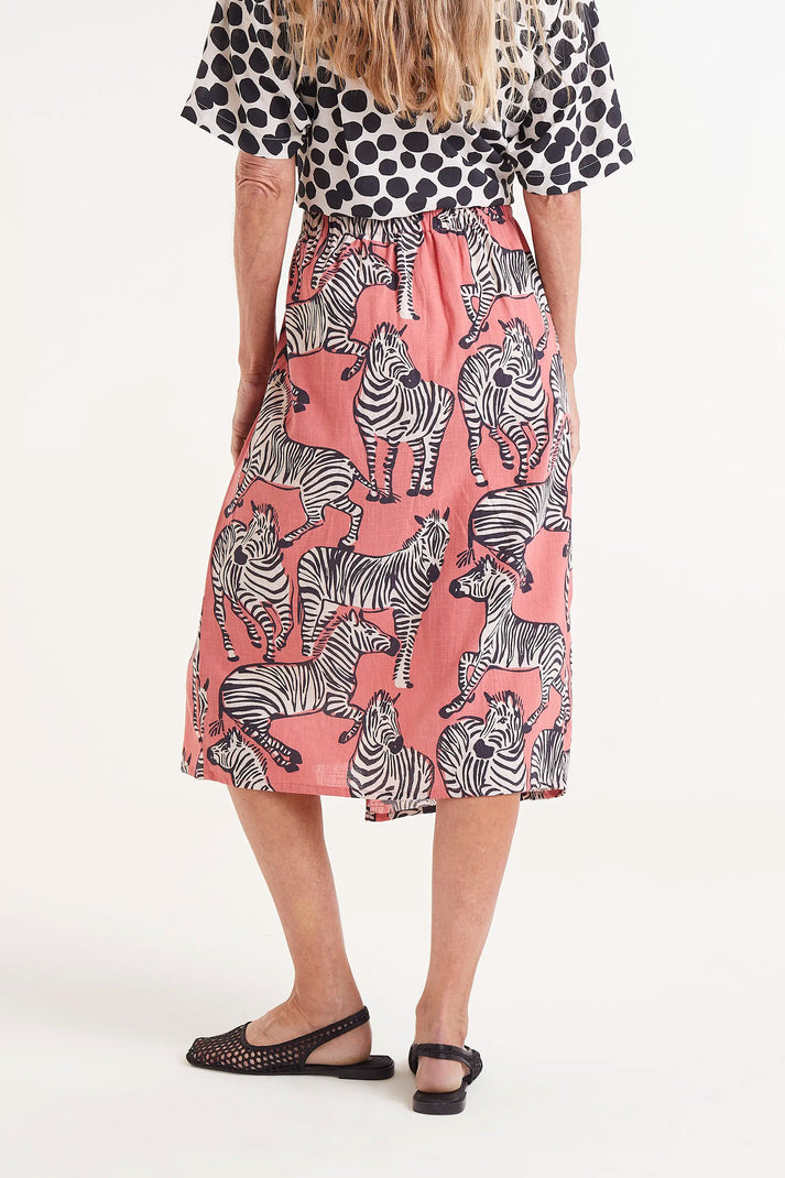 Gonna midi con stampa zebra