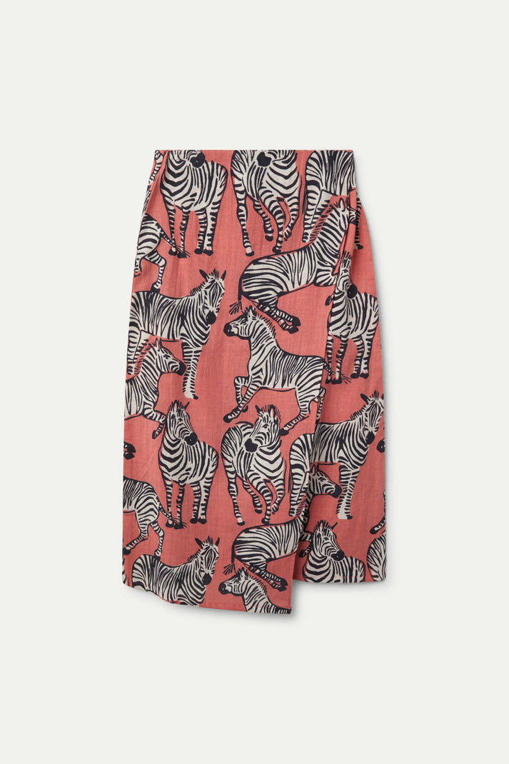 Gonna midi con stampa zebra