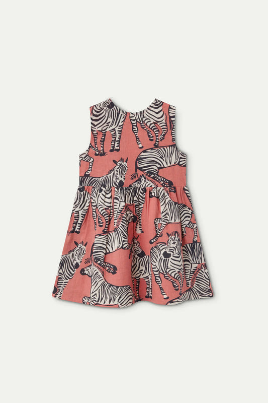 Abito corto da bambina con stampa safari
