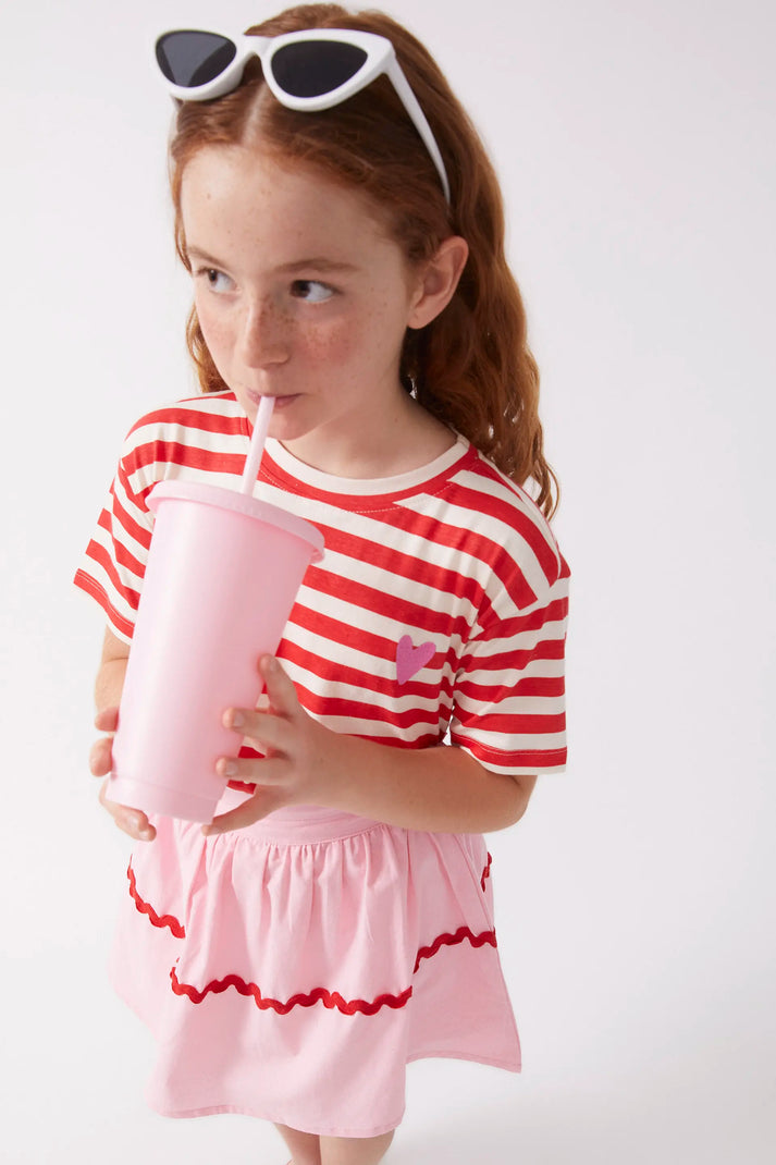Gonna corta rosa picunela per bambina