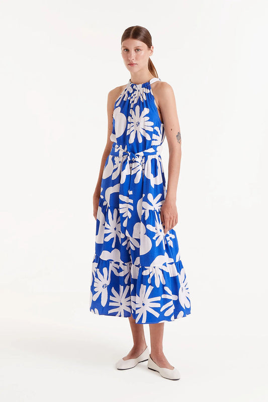Abito midi con stampa floreale Bluet Blue