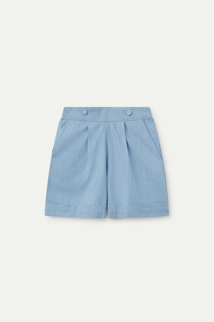 Pantaloncini con bottoni effetto denim