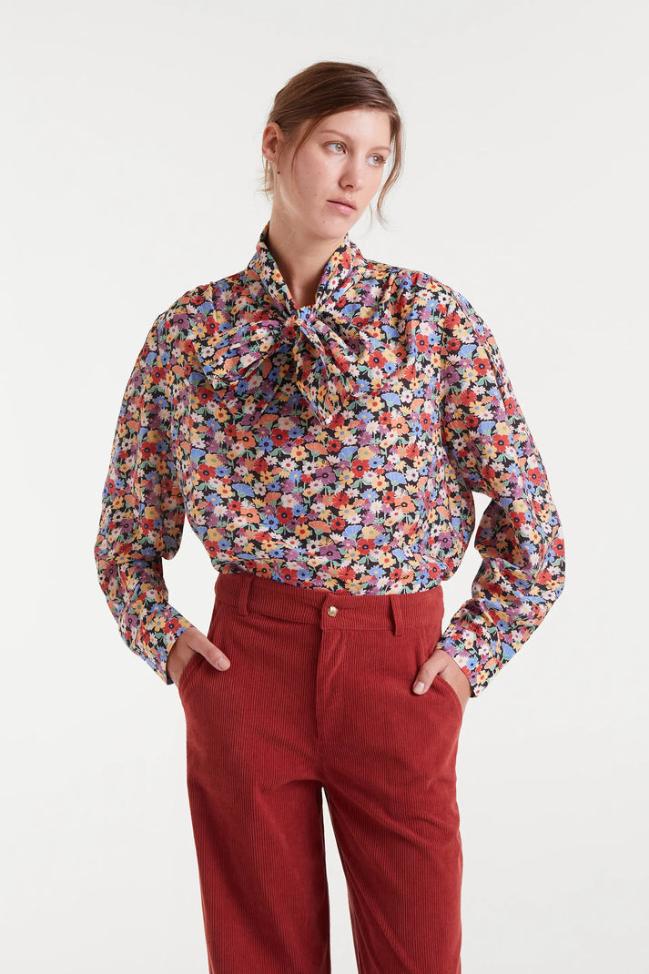 Camicia con cravatta e stampa piccola Hampton