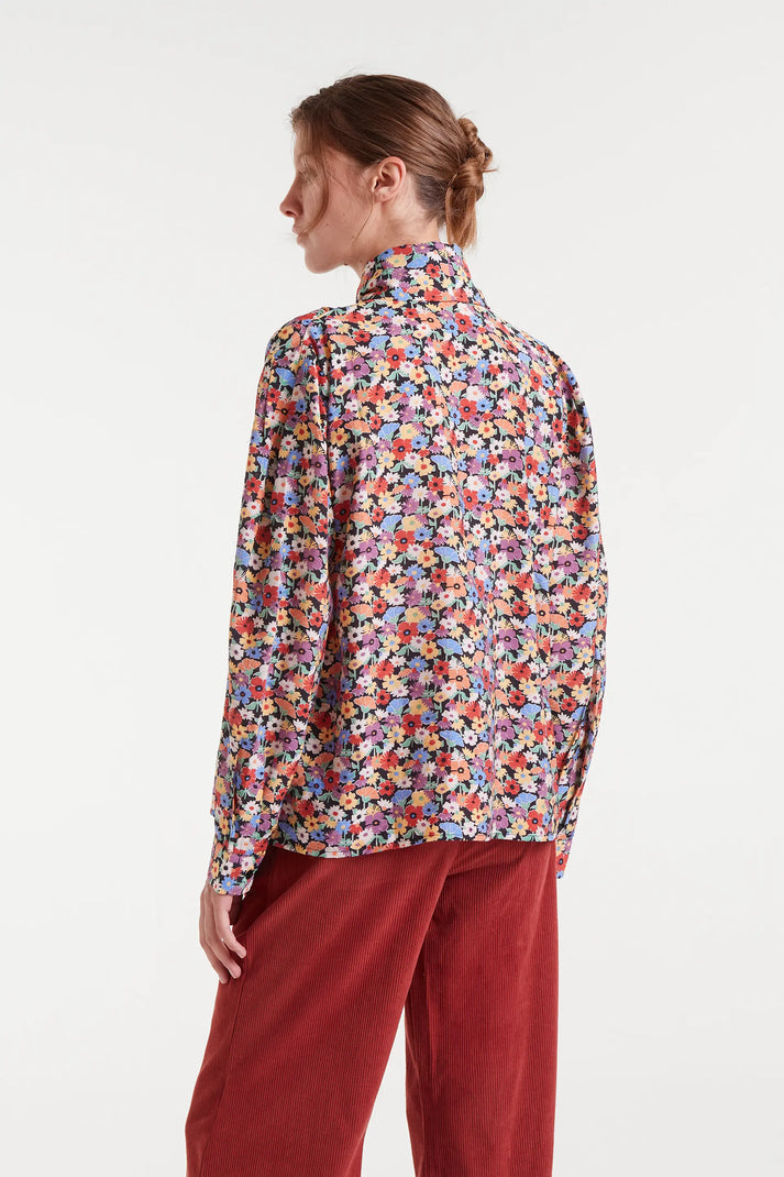 Camicia con cravatta e stampa piccola Hampton