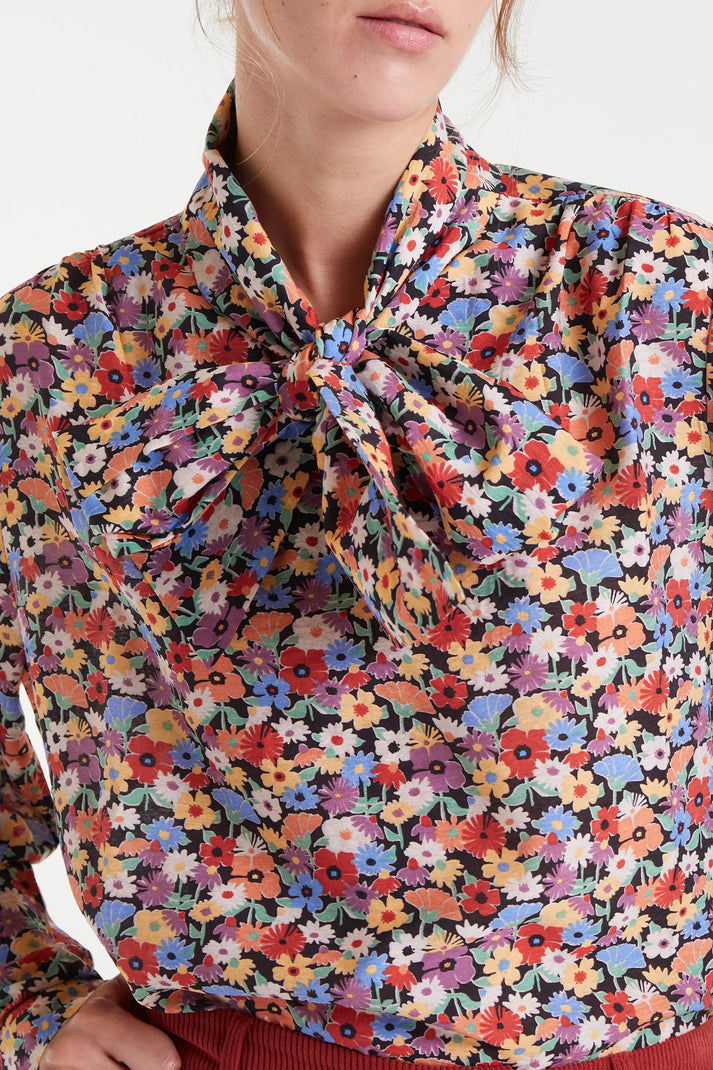 Camicia con cravatta e stampa piccola Hampton