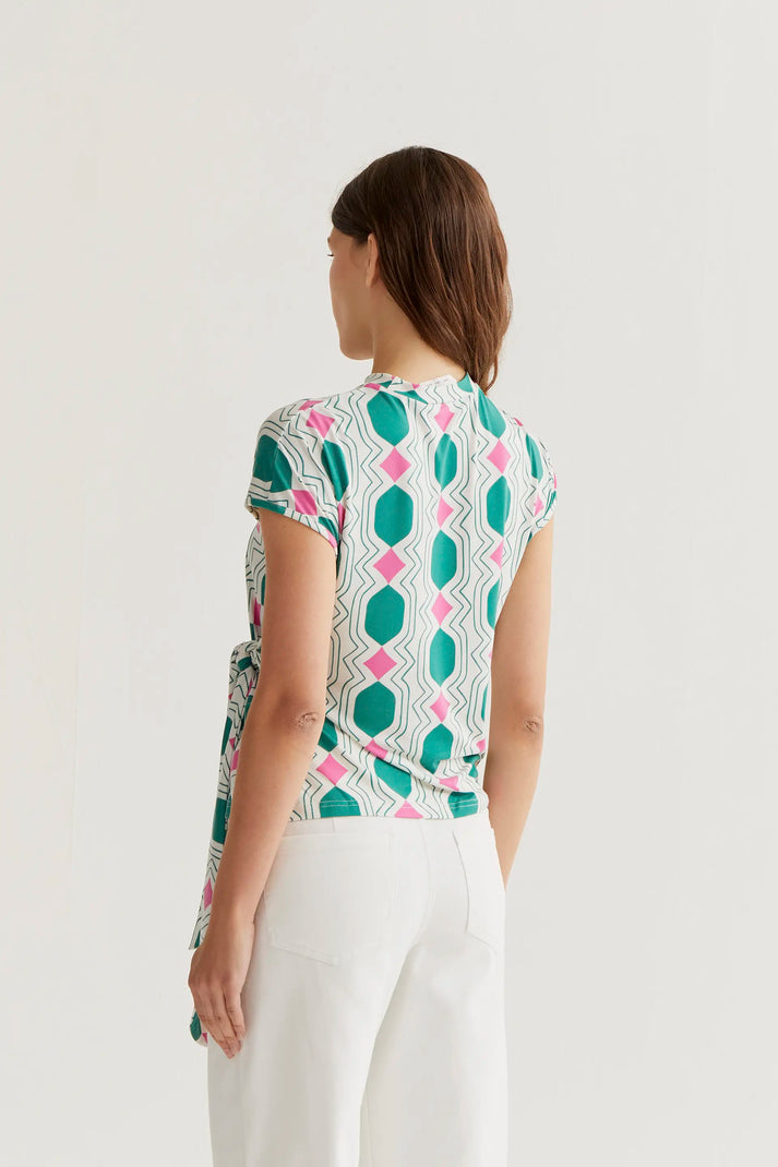 T-shirt con stampa geometrica
