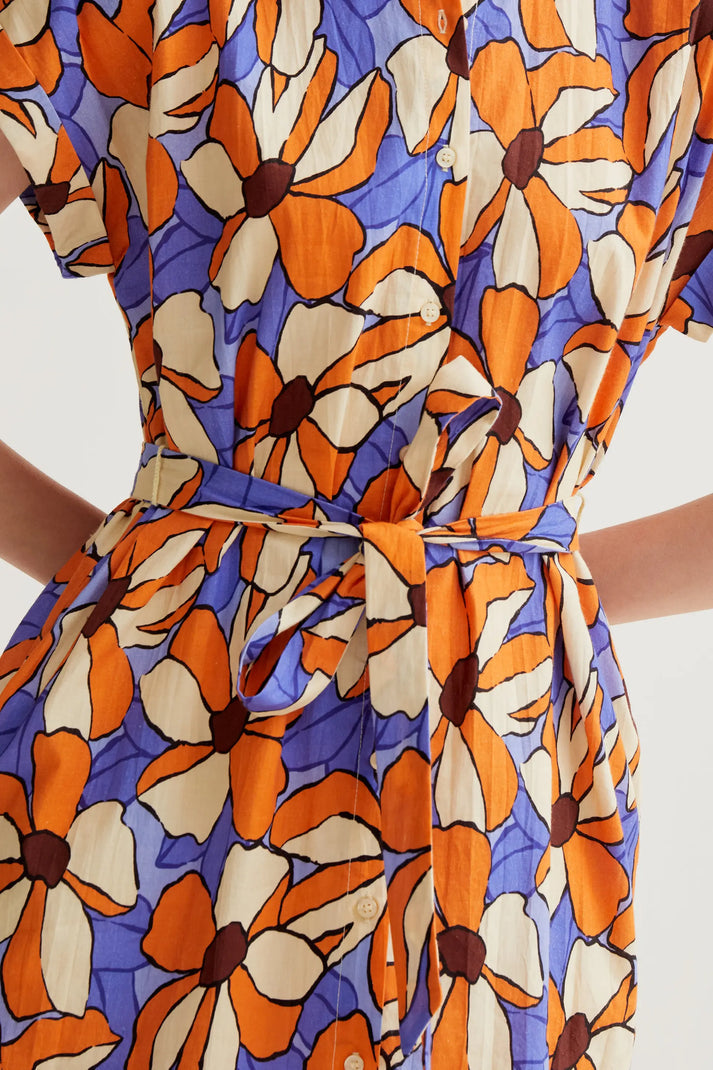 abito midi con stampa di calendula