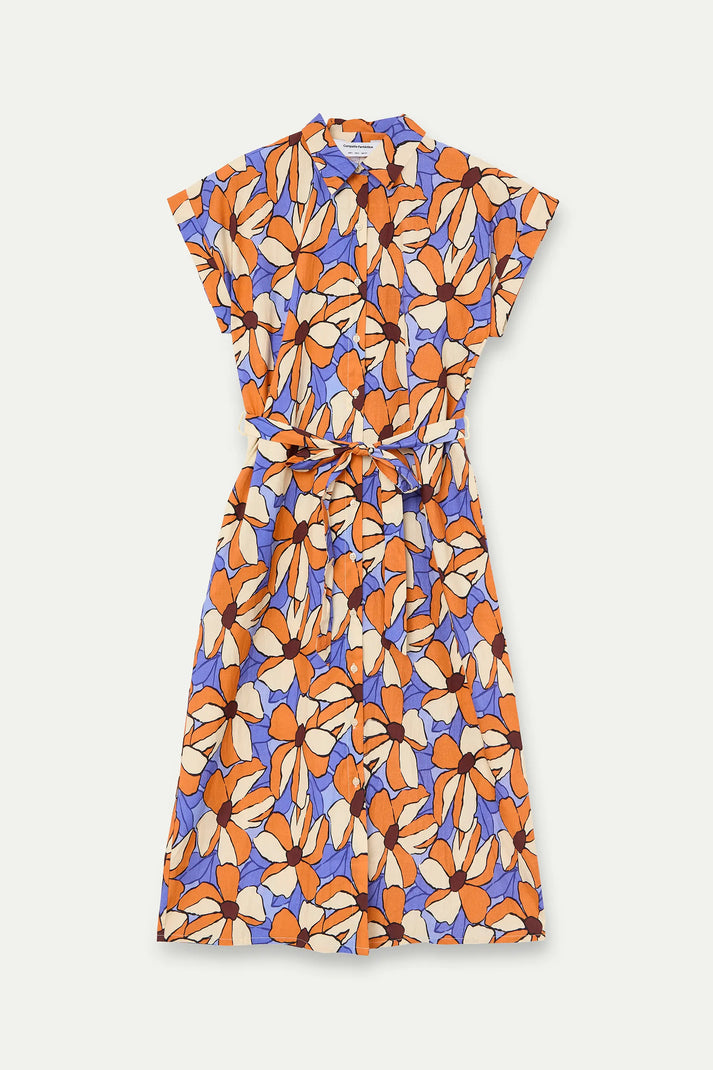 Abito midi con stampa calendula
