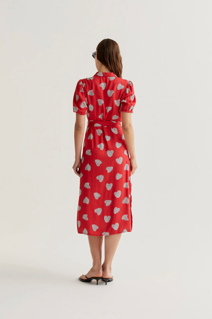 Abito midi con stampa rossa Harmony