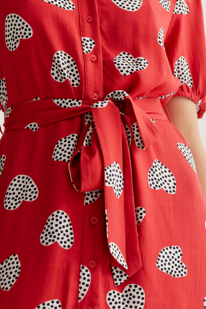 Abito midi con stampa rossa Harmony