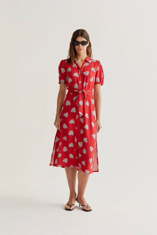 Abito midi con stampa rossa Harmony