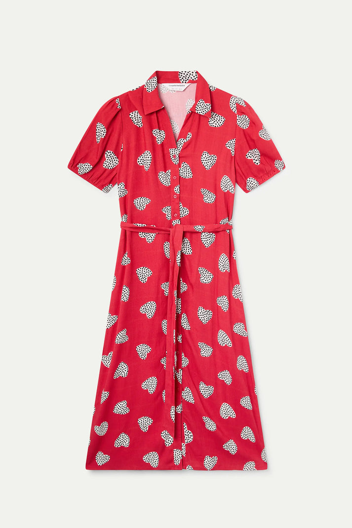 Abito midi con stampa rossa Harmony