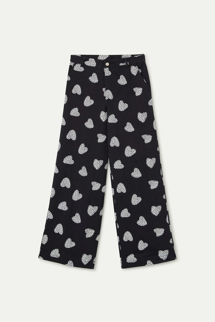 Pantaloni Harmony con stampa nera