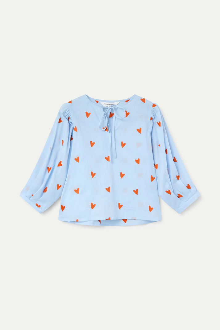 Top con cuori ricamati