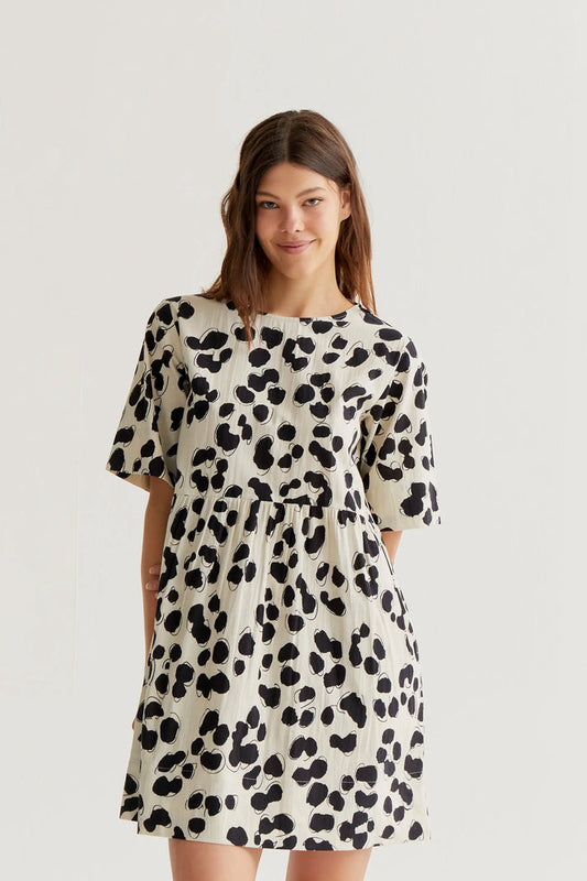 Abito corto con stampa dalmata