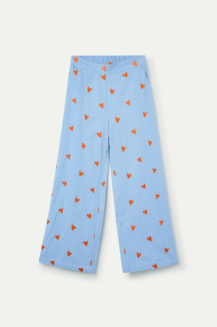 Pantaloni con stampa a cuori