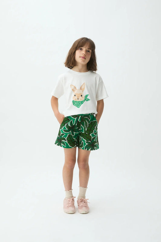 T-shirt da bambina con stampa coniglietto