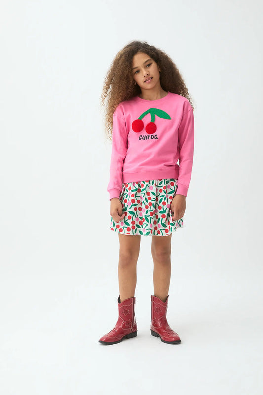 Felpa da bambina con toppa ciliegia