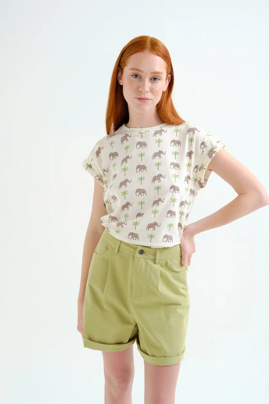 T-shirt con stampa di elefanti