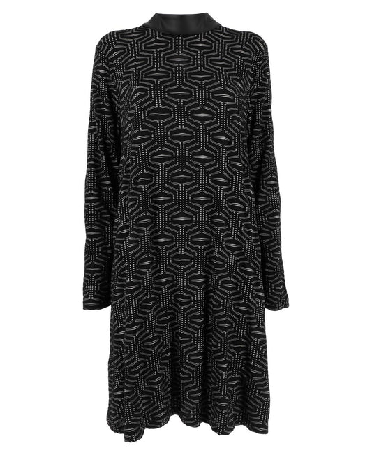 Robe avec col en similicuir