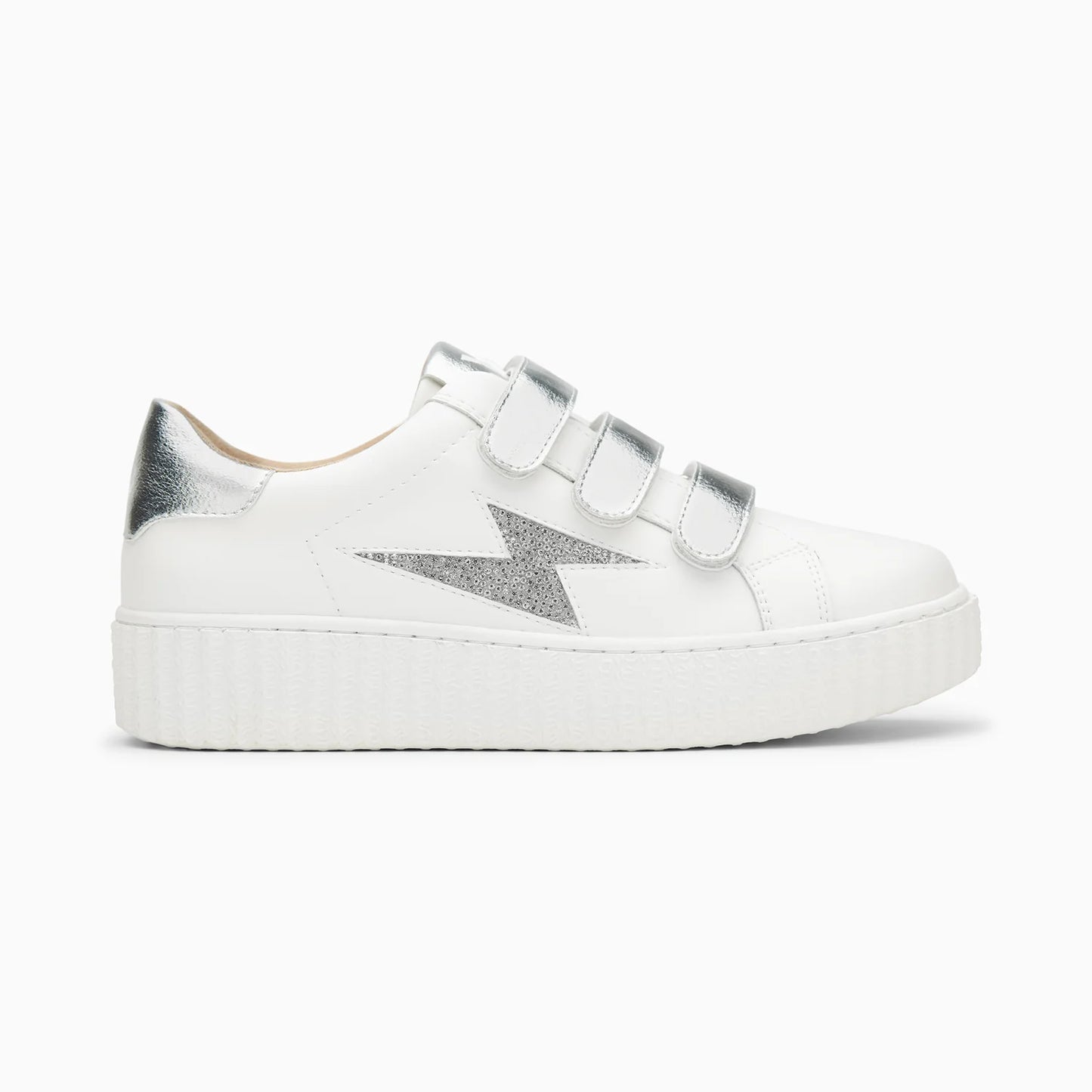 White and silver sneakers